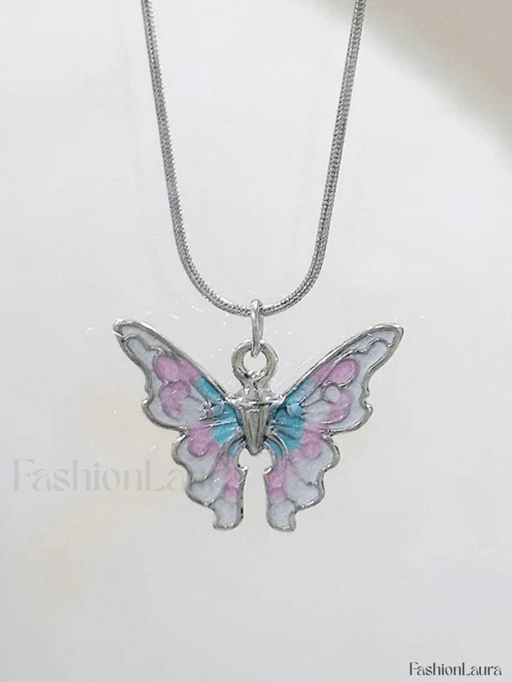 Pastel Butterfly Charm Necklace Pink / ONE SIZE Necklaces