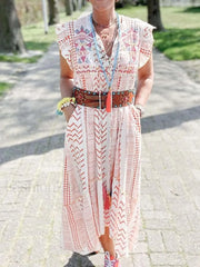 Patchwork Flying Sleeve Boho Dress