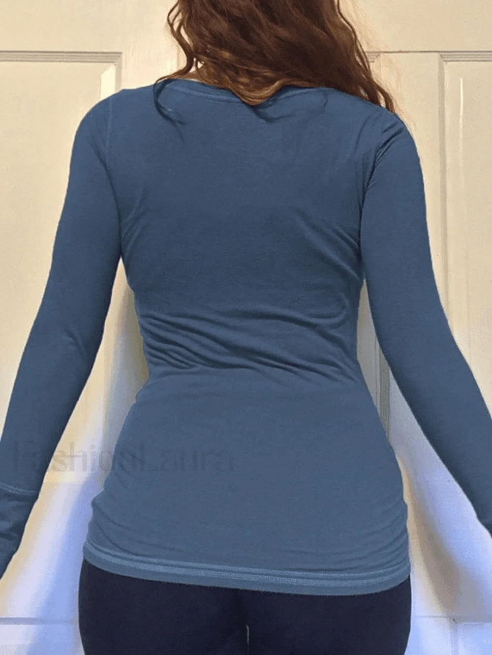 Patchwork Lace Buttoned Long Sleeve Top Tops&Tees