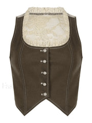 Patchwork Lace Corset Top Tops&Tees