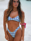 Patchwork Printed Bikini Set BLUE1 / S