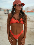 Patchwork Printed Bikini Set ORANGE1 / S