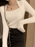 Patchwork Rib Knit Sweater Sweaters