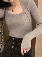 Patchwork Rib Knit Sweater Sweaters