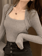 Patchwork Rib Knit Sweater Sweaters