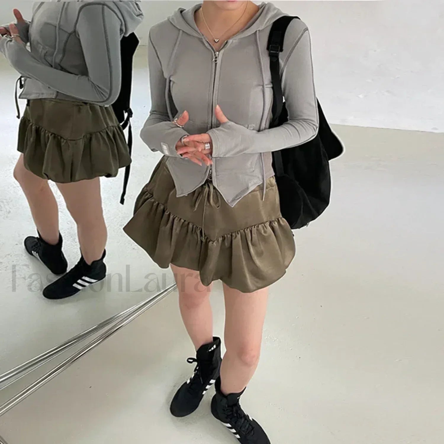 Patchwork Silk Tutu A line Skirt