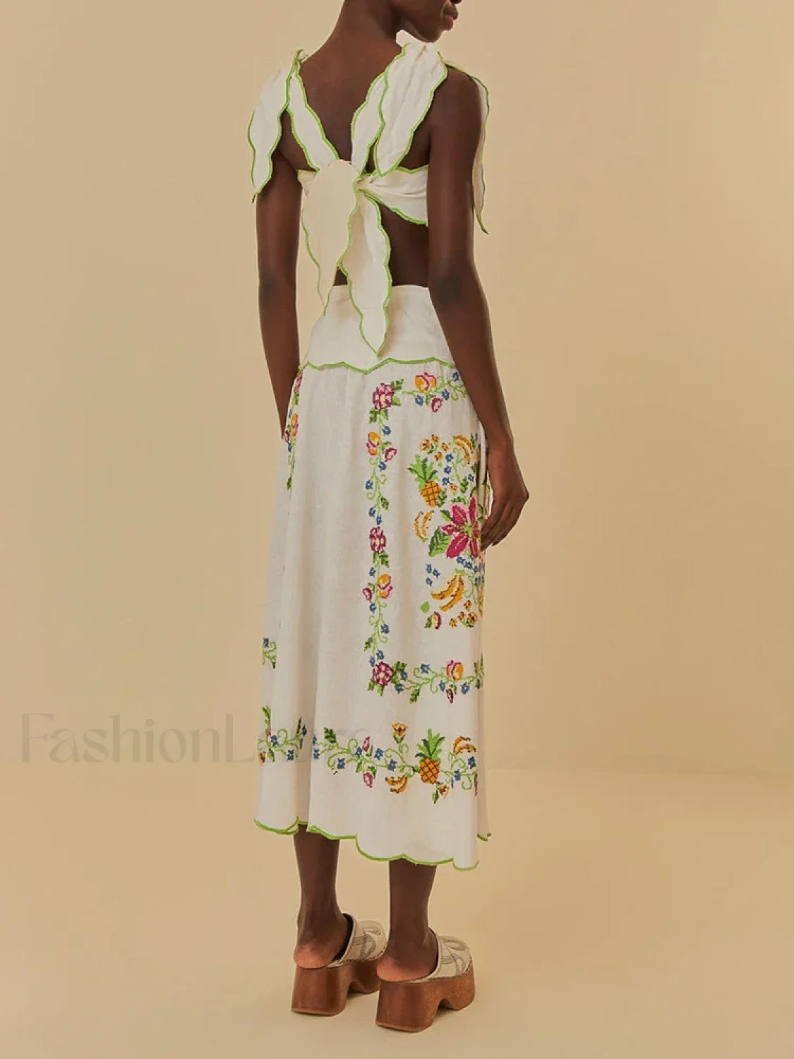 Patchwork Square-Collar Boho Dress Secondary image