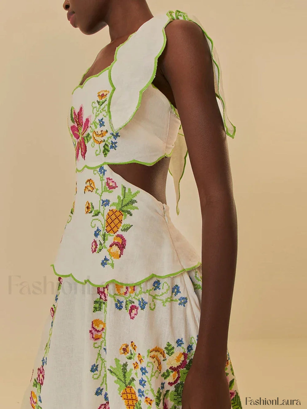 Patchwork Square Collar Boho Dress