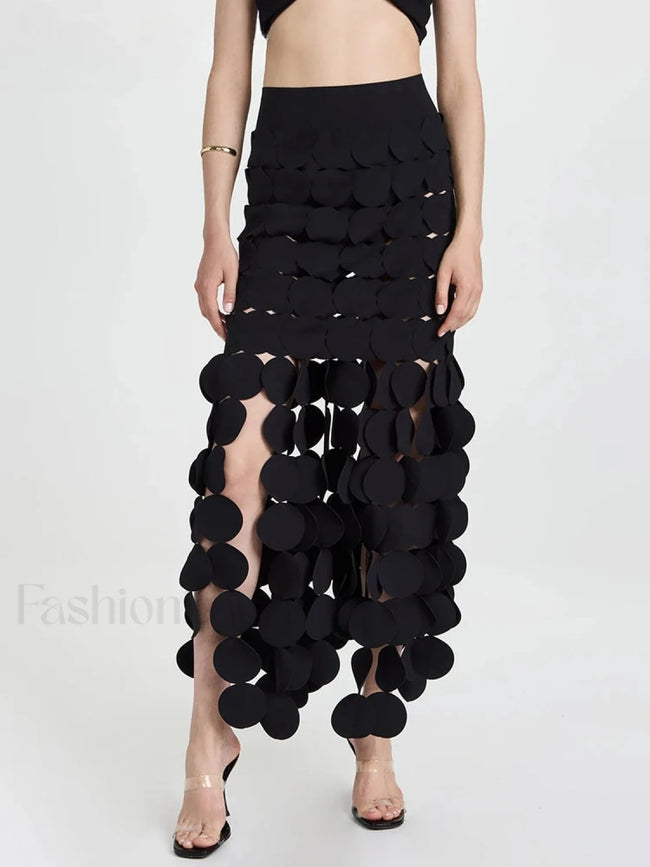 Patchwork Tassel Midi Skirt Main image