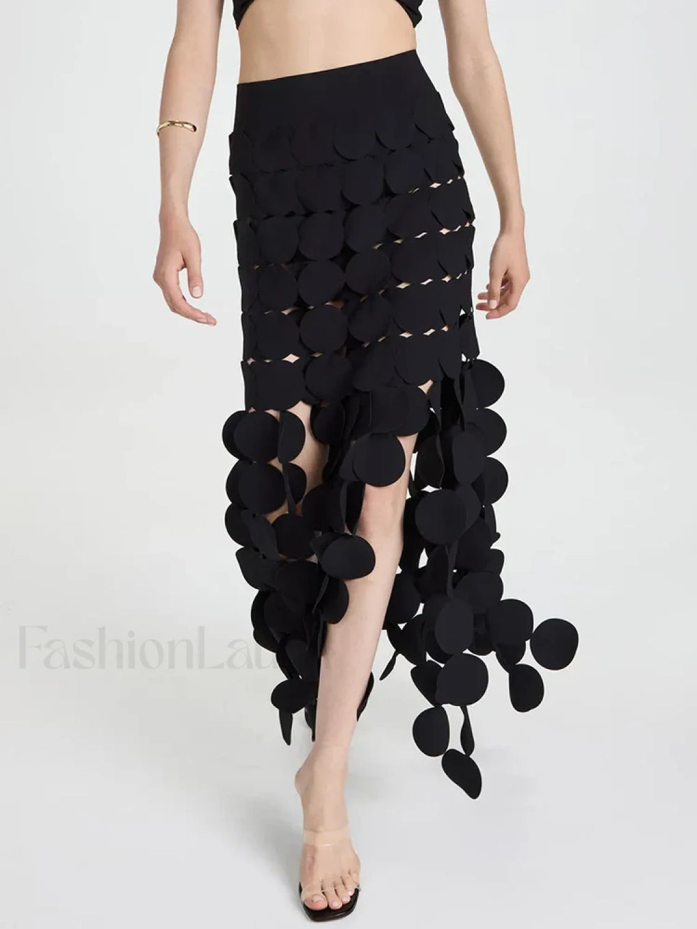 Patchwork Tassel Midi Skirt