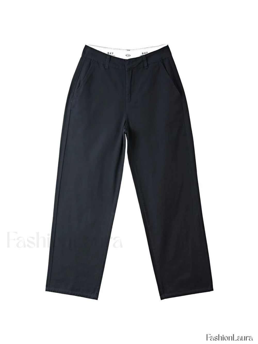 Patchwork Waist Straight Leg Pants Straight Leg Pants