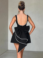 Pearl Bow Sleeveless Mini Dress
