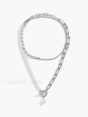 Pearl Charming Saturn Necklace Silver / One Size Necklaces