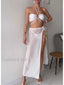 Pearl Mesh Luxury Bikini Three Piece Set Shiny White / S