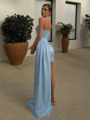 Pearl Satin Strapless Mini Dress