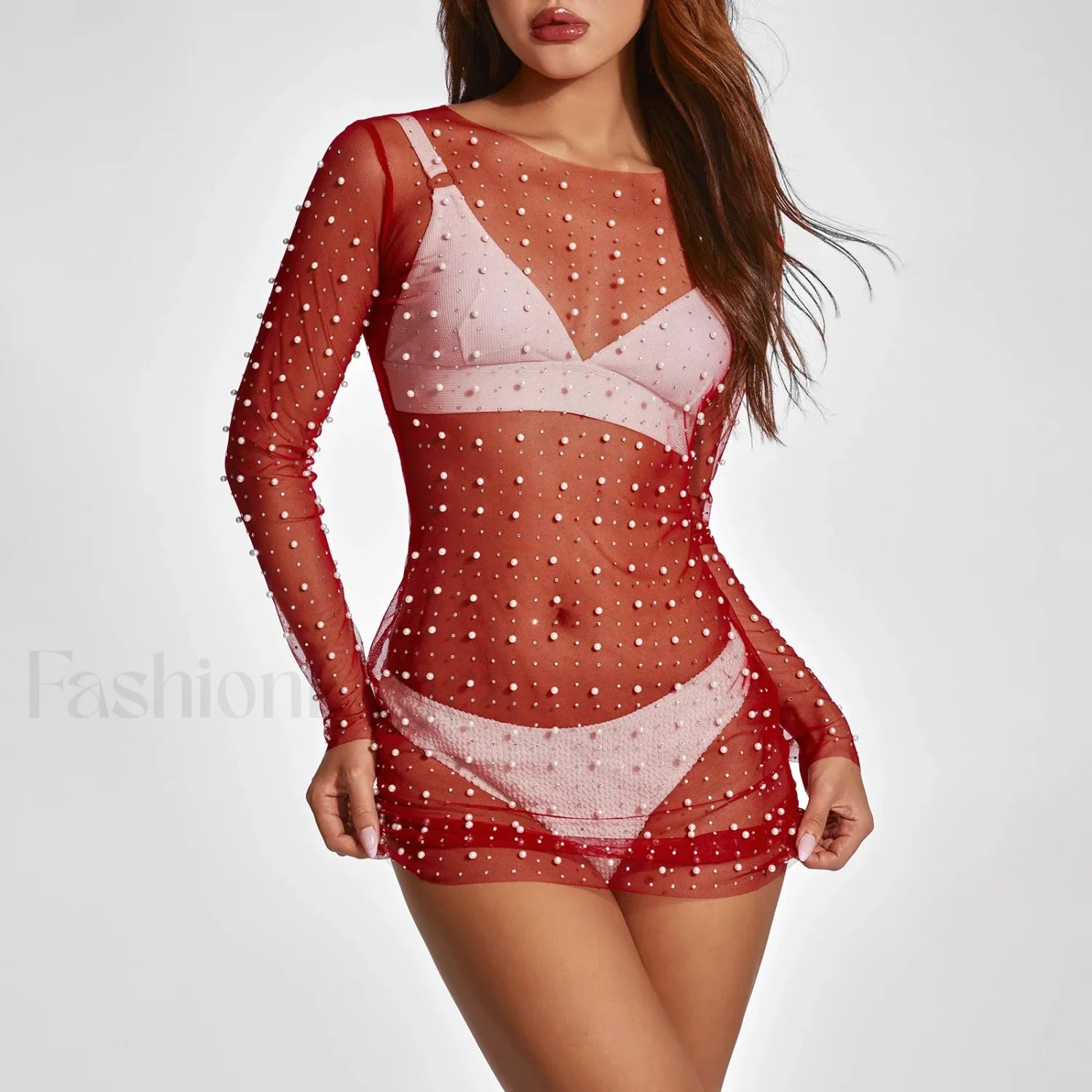 Pearl Sheer Party Dress Cover Up Secondary image