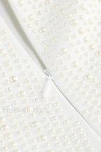 Pearl Studded Stylish White Mini Dress
