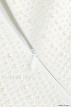Pearl Studded Stylish White Mini Dress