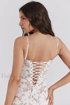 Pearl White Floral Charming Embroidered Maxi Dress