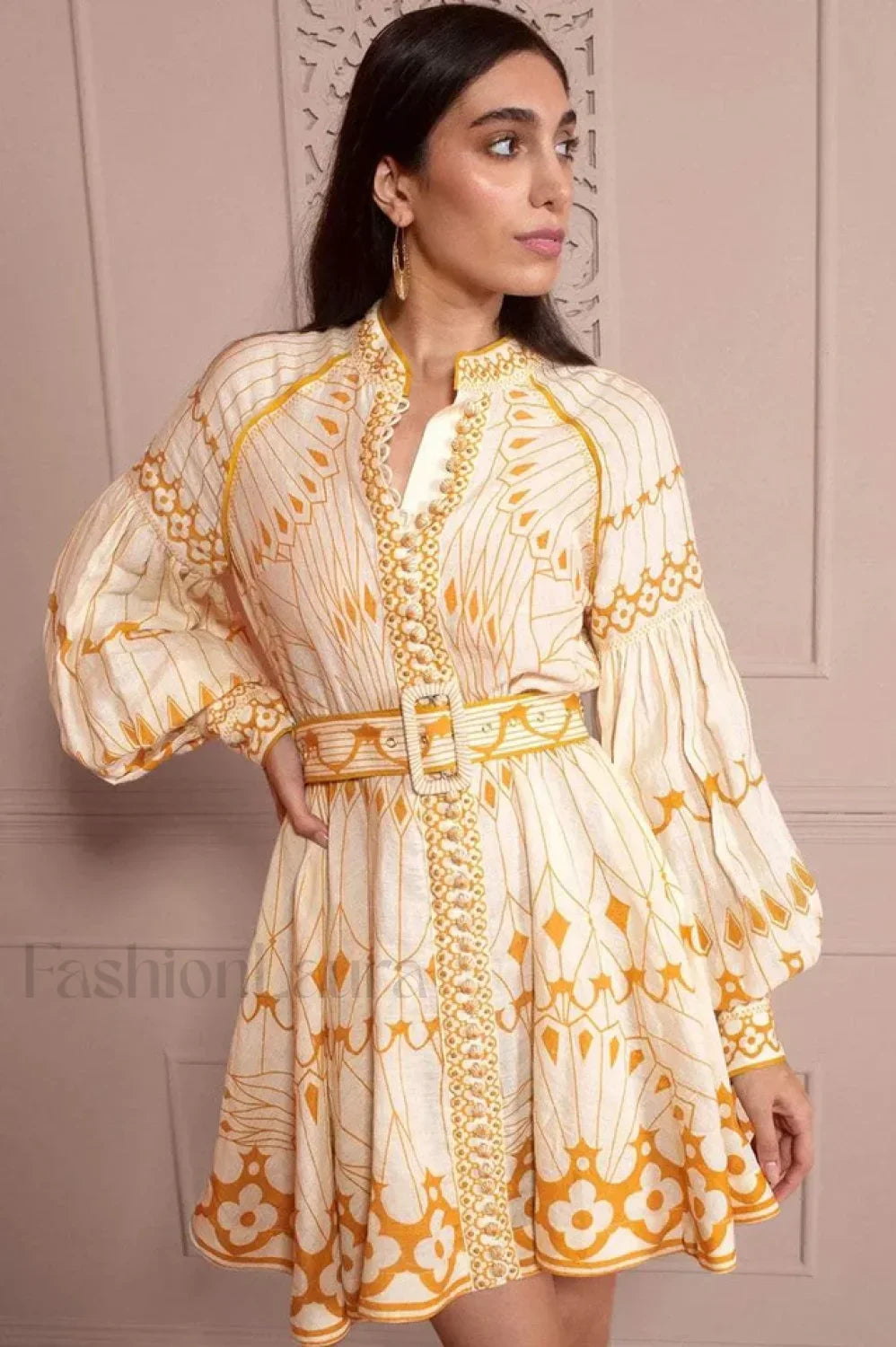 Pernilla Elegant Short Dress S / Yellow Main image