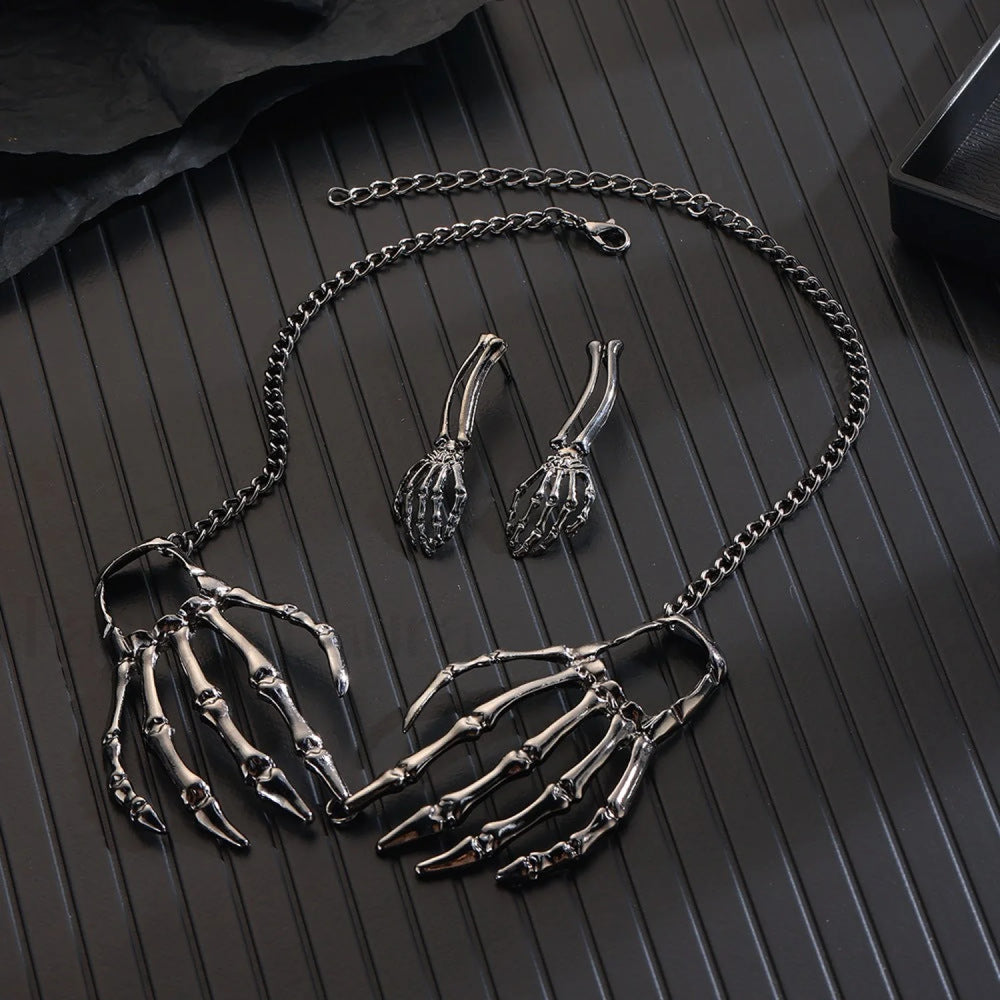 Personality Skull Pendant Hip Hop Halloween Necklace BLACK