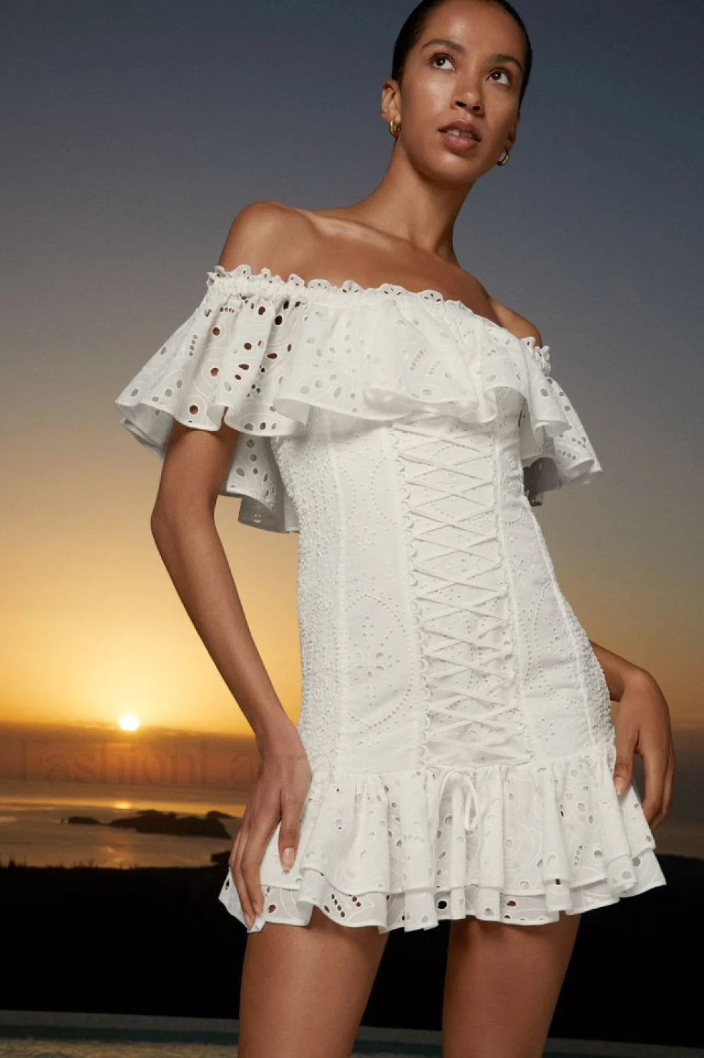 Pia Elegant Short Dress S / White