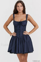 Pietra White Stylish Corset Mini Dress