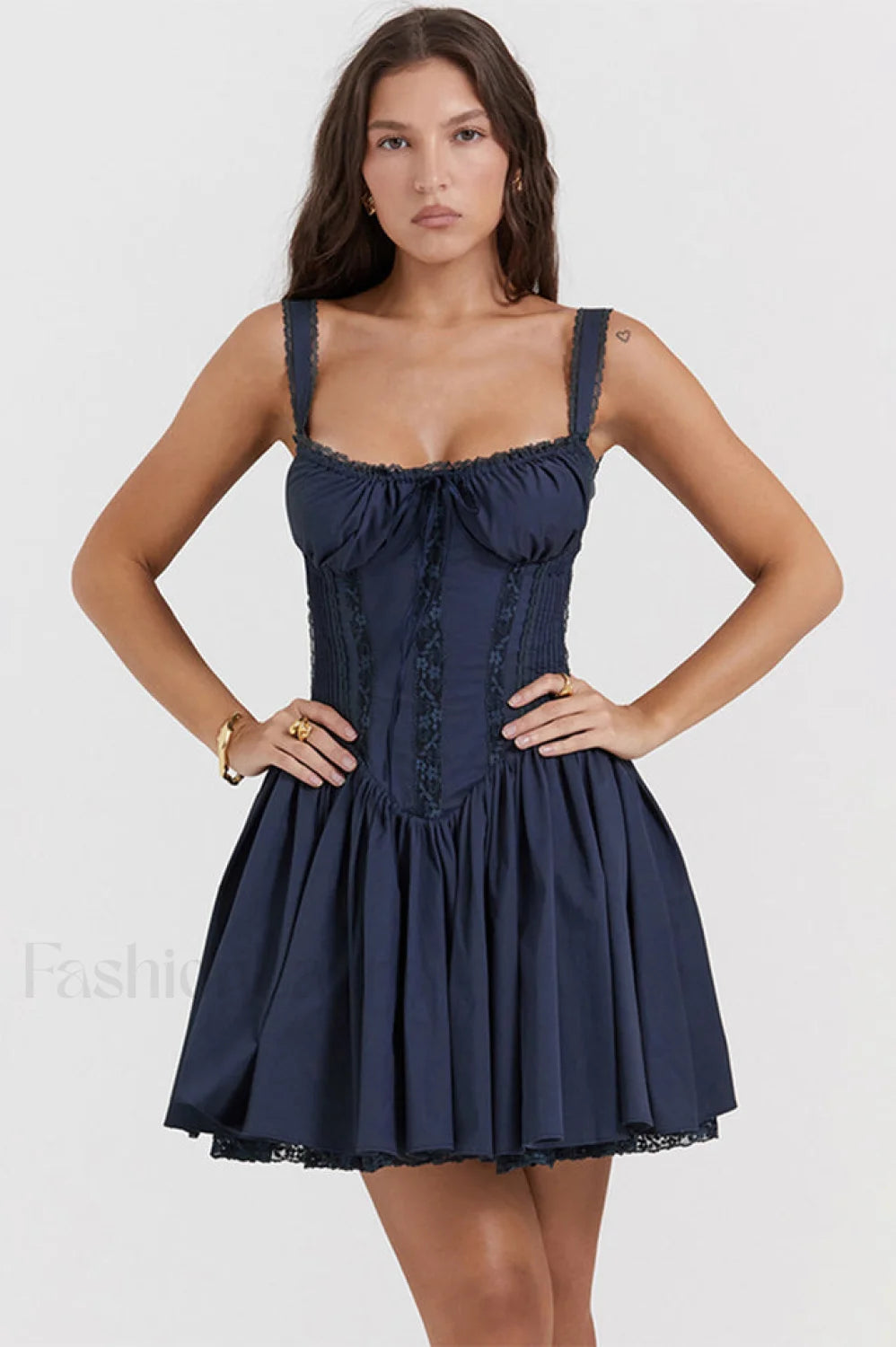 Pietra White Stylish Corset Mini Dress