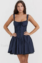 Pietra White Stylish Corset Mini Dress