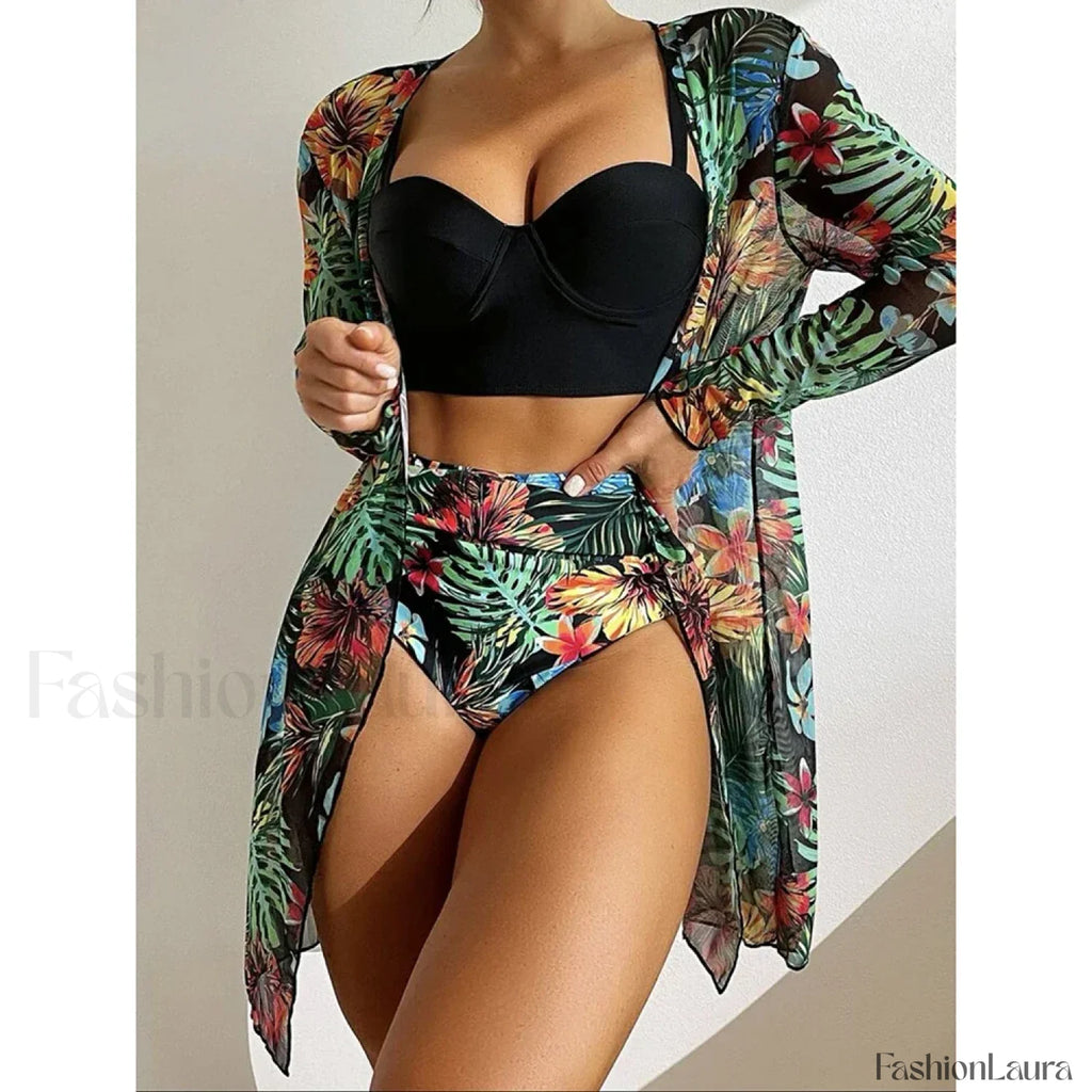 Pink Dot Print Mesh Cover Up