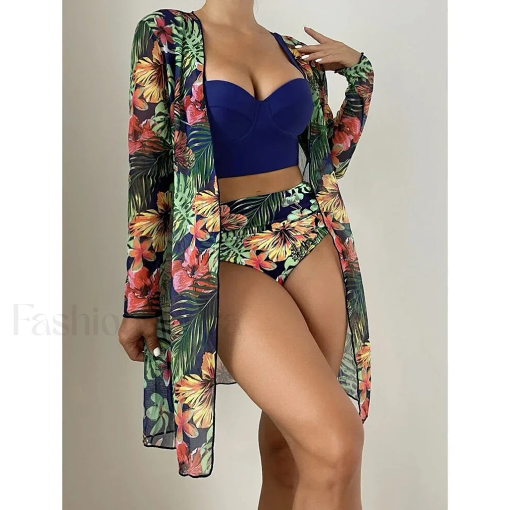 Pink Dot Print Mesh Cover Up Dark Green / S