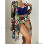 Pink Dot Print Mesh Cover Up Dark Green / S