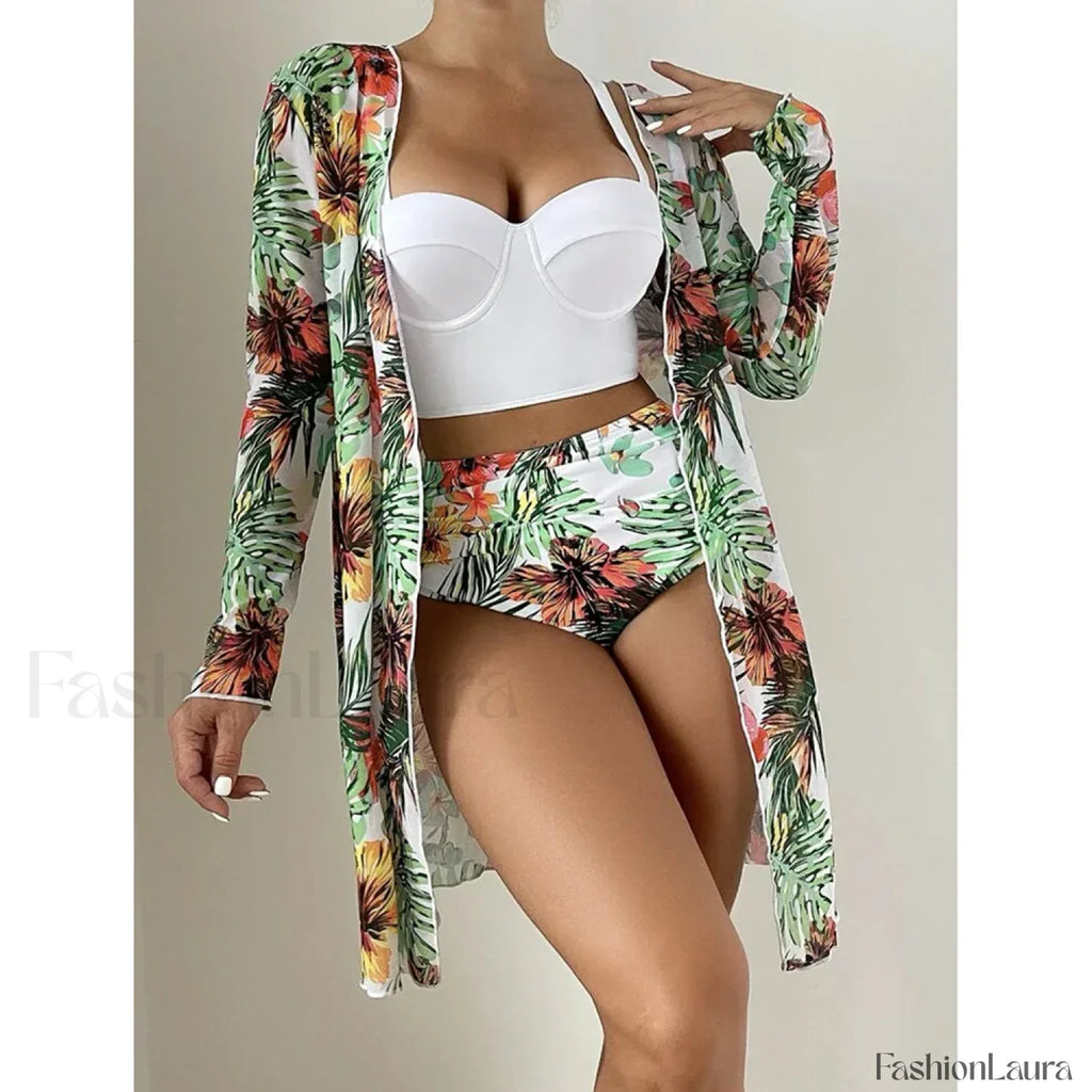 Pink Dot Print Mesh Cover Up Light Green / S