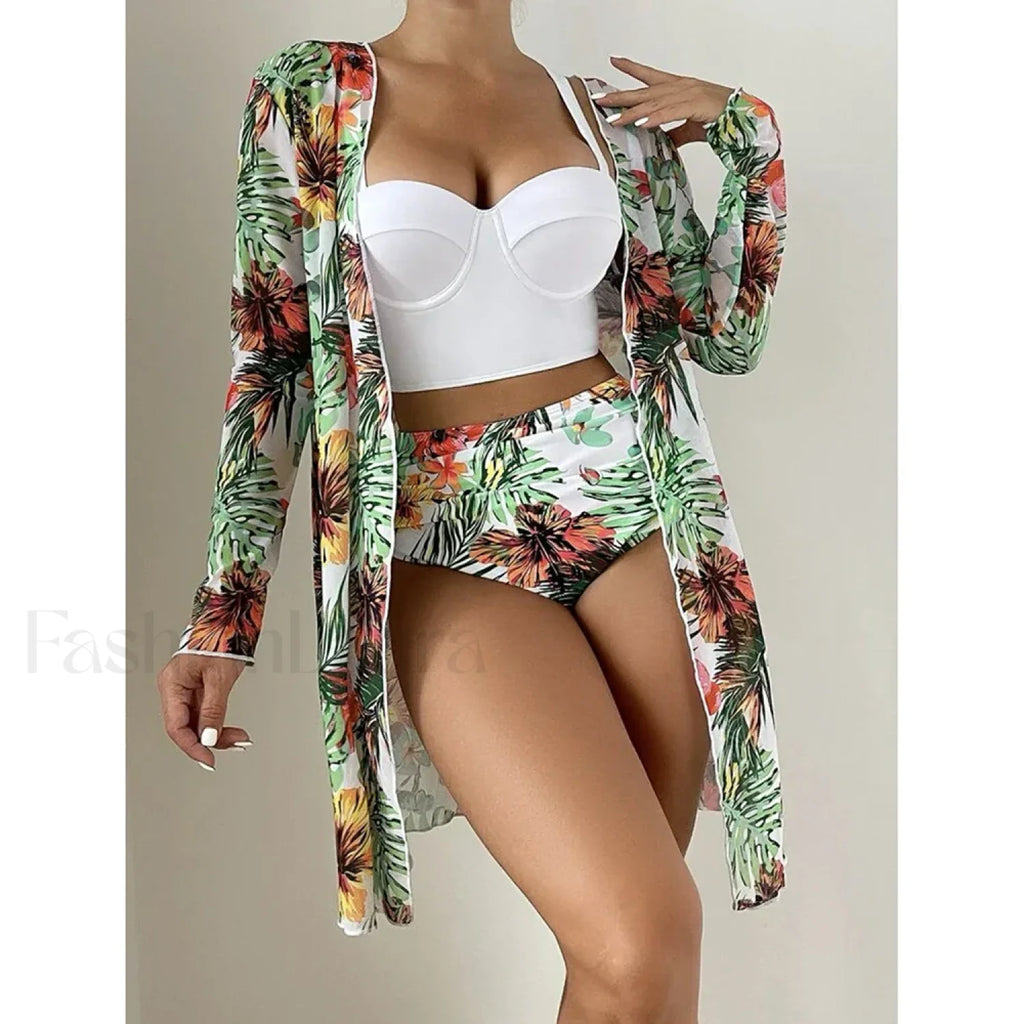 Pink Dot Print Mesh Cover Up Light Green / S