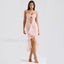 Pink Mesh Mermaid Midi Dress Pink / XS