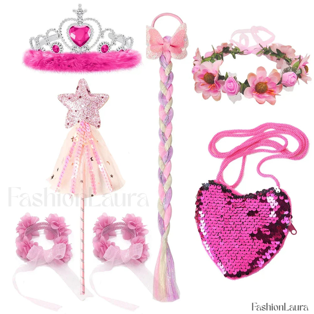 Pink Party Kid Elegant Spring Princess Sleeping Beauty Birthday Autumn Cosplay Aurora Costume 2Y Tag 100 / Accs 03