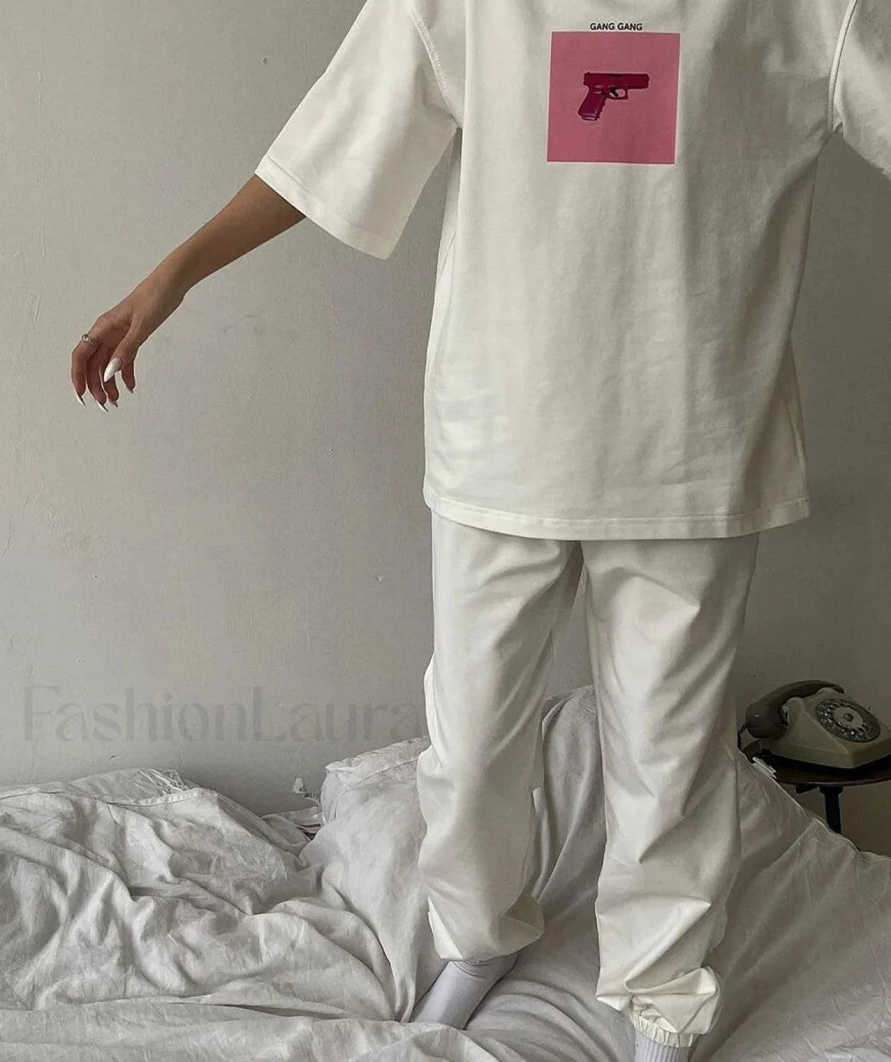 Pink Print Cotton T-Shirt Secondary image