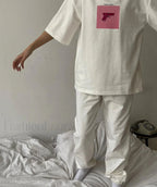 Pink Print Cotton T Shirt
