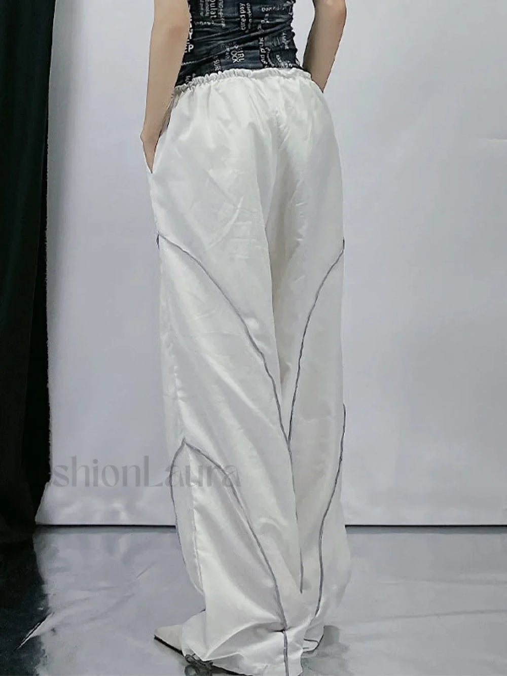 Pintuck Detail Straight Leg Pants Straight Leg Pants