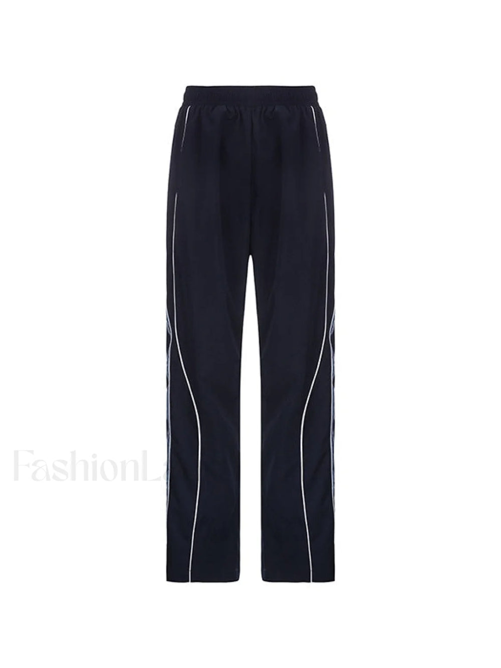 Piping Detail Wide Leg Track Pants Wide Leg Pants