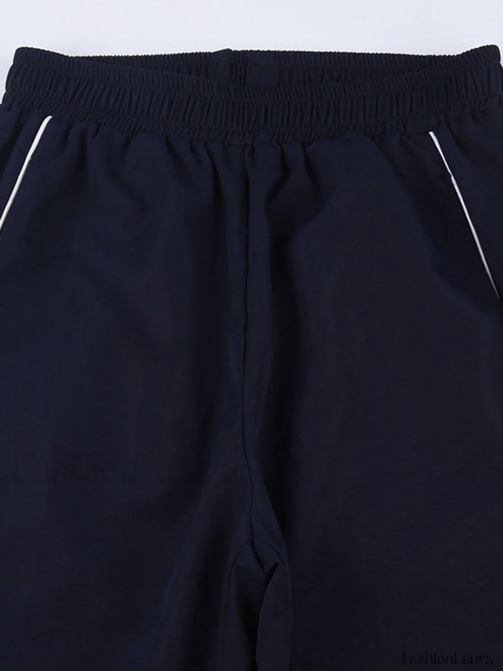 Piping Detail Wide Leg Track Pants Wide Leg Pants