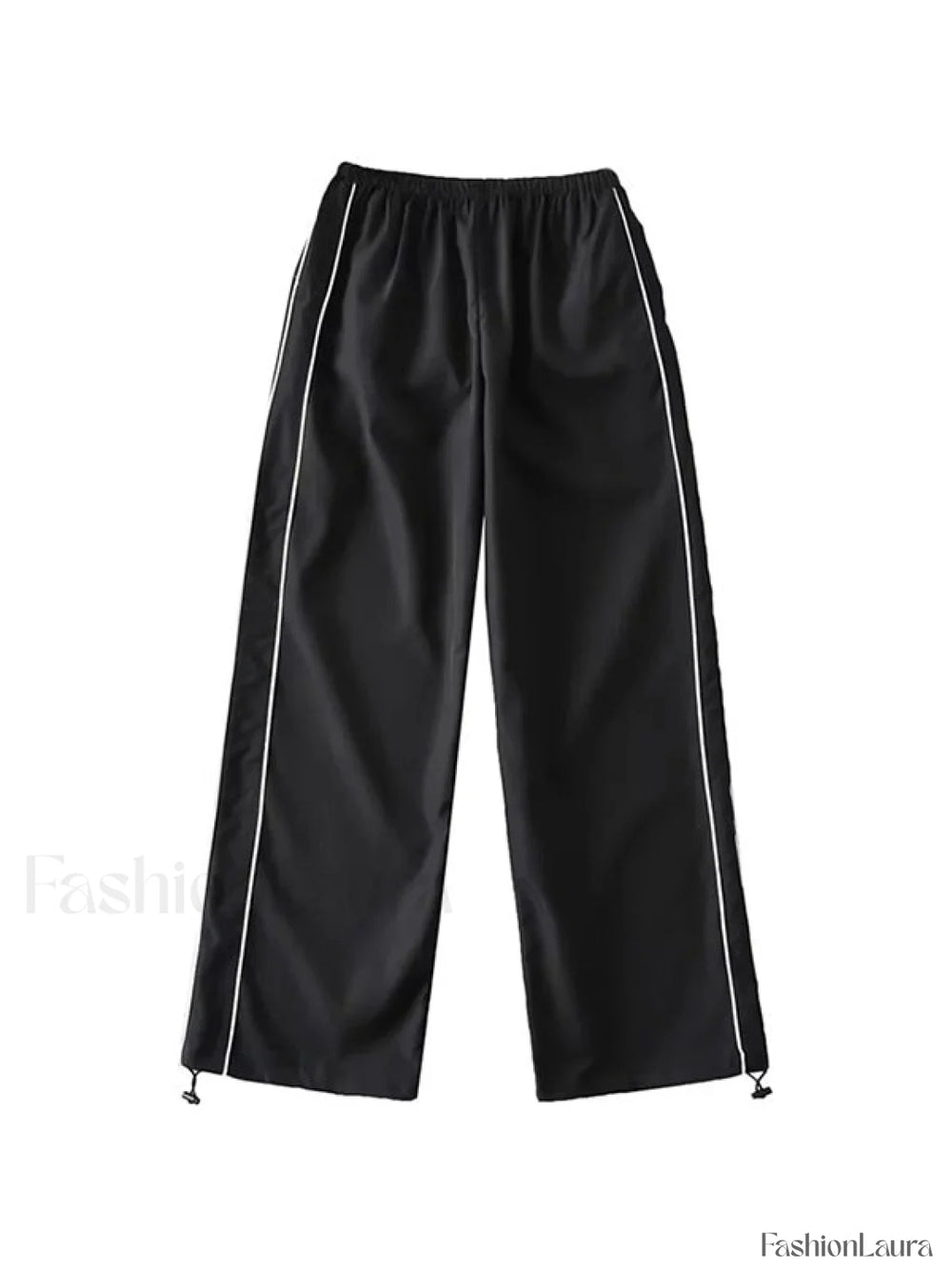 Piping Detail Wide Leg Track Pants Wide Leg Pants