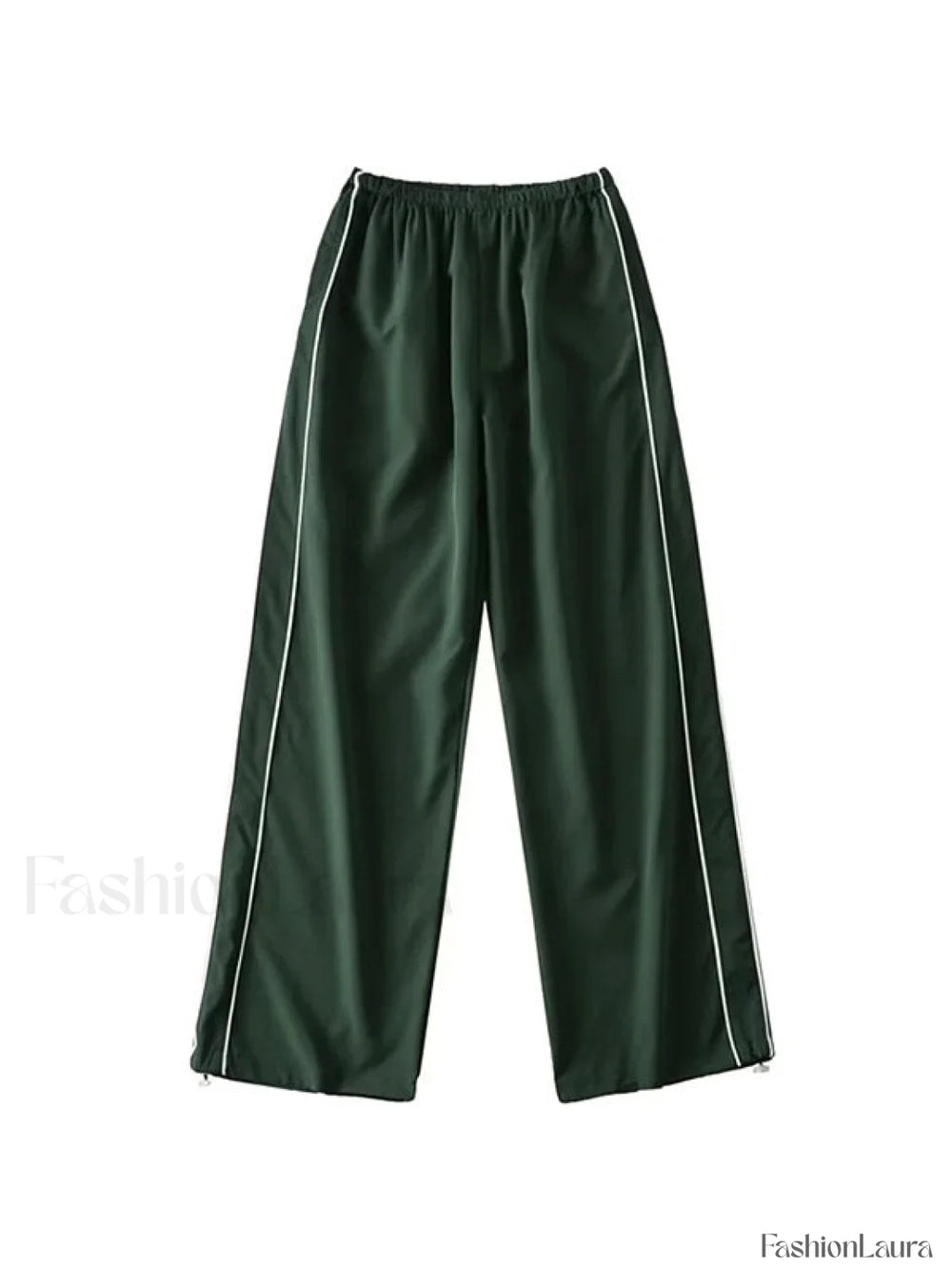 Piping Detail Wide Leg Track Pants Wide Leg Pants
