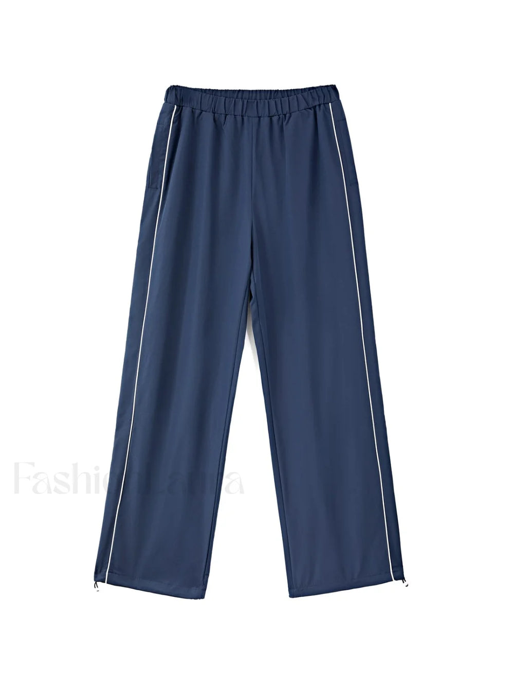 Piping Detail Wide Leg Track Pants Wide Leg Pants