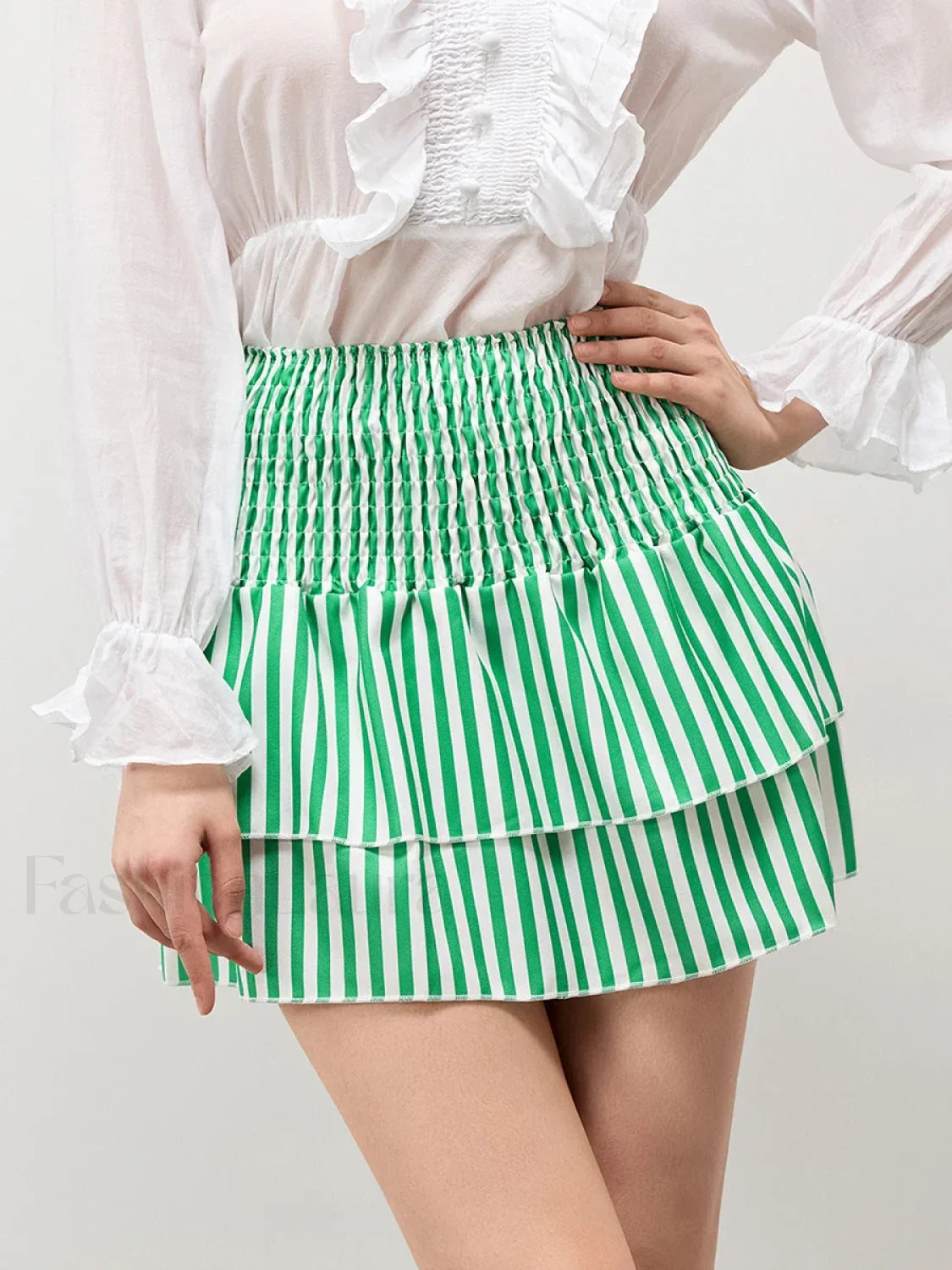 Plaid Cake Ruffle Mini Skirt
