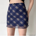 Plaid Mesh Bodycon Harajuku Skirt