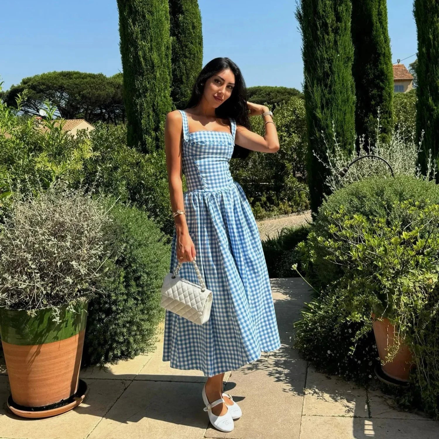 Plaid Pocket Midi Dress Secondary image