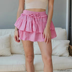 Plaid Rhinestone Layered Skirt