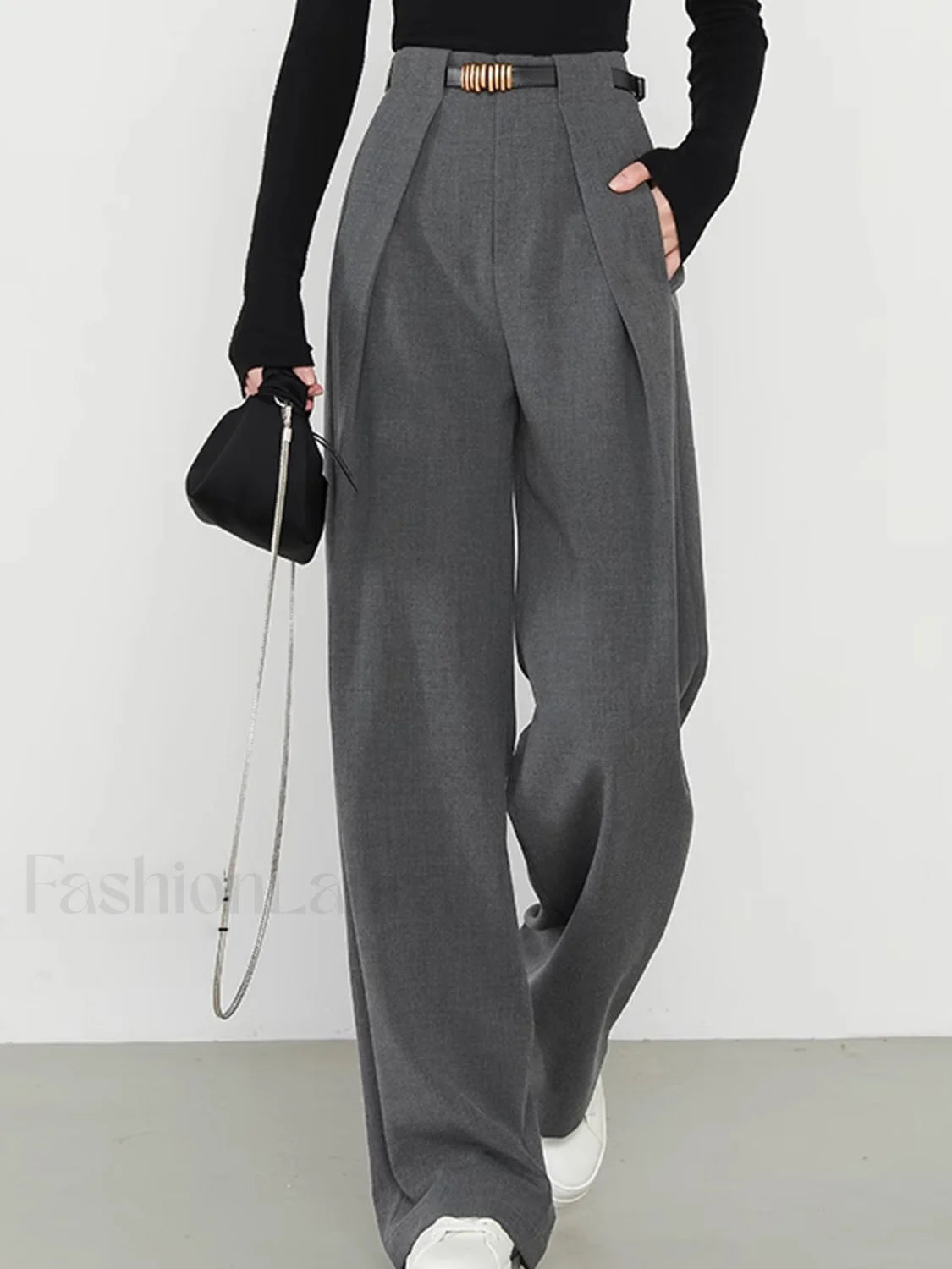 Plain Pockets Straight Pants Pants