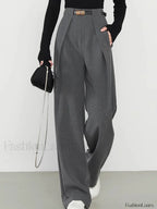 Plain Pockets Straight Pants Pants